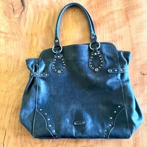 Frye Melissa Dark Grey Leather Shoulder Bag
